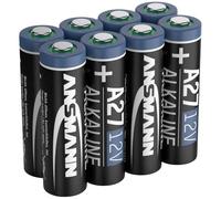 ANSMANN Piles alcalines A27 12V (Lot de 8) - Piles alcalines 12V pour caméra numérique, bippeur de Garage, Balance Digitale, etc. - Piles jetables à Hautes Performances