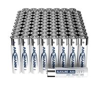ANSMANN Piles alcalines Micro AAA 1,5V (Lot de 80) - Piles LR03 pour Lampe de Poche, télécommande, veilleuse, Station météo, etc. - Piles jetables universelles garanties sans métaux Lourds
