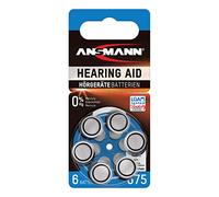 Ansmann Piles bouton pour aides auditives 675 P675 ZL1 PR44 1,45V – lot 6x1 – Bleu