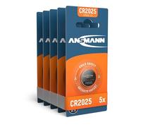 ANSMANN Piles Plates 3V 160 mAh CR2025 (5 pièces) - Piles Bouton pour e Voiture électronique, télécommande, Montre, Terminal de Carte bancaire, etc. - Piles Lithium de qualité supérieure