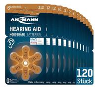 ANSMANN Piles pour appareils auditifs 312 1,4 V 120 pièces