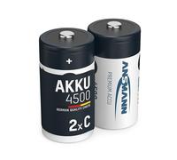 ANSMANN Piles Rechargeables C NiMH 4500 mAh 1,2V (Lot de 2) - Piles HR14 à Haute capacité & Faible autodécharge - Accumulateurs pour Lampe de Poche, Article de modélisme, Flash d'appareil Photo, etc.