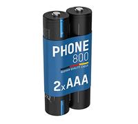 ANSMANN Piles Rechargeables HR03 Phone 800 mAh (Lot de 2) - Piles DECT pour téléphone sans Fil ou babyphone - Accumulateurs à Recharge Rapide et à Faible autodécharge