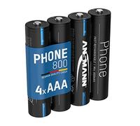ANSMANN Piles Rechargeables HR03 Phone 800 mAh (Lot de 4) - Piles DECT pour téléphone sans Fil ou babyphone - Accumulateurs à Recharge Rapide et à Faible autodécharge