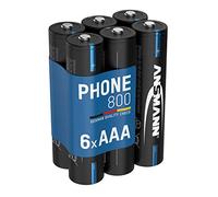 ANSMANN Piles Rechargeables HR03 Phone 800 mAh (Lot de 6) - Piles DECT pour téléphone sans Fil ou babyphone - Accumulateurs à Recharge Rapide et à Faible autodécharge