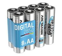 ANSMANN Piles rechargeables HR6 NiMH 2850 mAh 1,2 V (lot de 8) - Piles rechargeables Mignon AA à faible autodécharge - Accumulateurs pour appareils énergivores (déclencheur appareil photo, jouet, etc)
