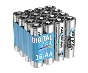 ANSMANN Piles rechargeables HR6 NiMH 2850 mAh 1,2V (lot de 16) - Piles rechargeables Mignon AA à faible autodécharge - Accumulateurs pour appareils énergivores (déclencheur appareil photo, jouet, etc)