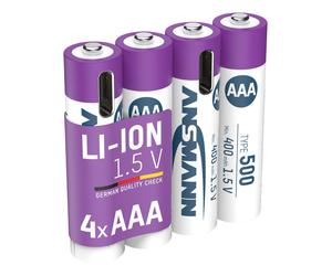 Ansmann Piles rechargeables Li-Ion Micro AAA 500 mAh 4 pièces - câble de chargement inclus
