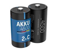 ANSMANN Piles rechargeables NiMH Baby C 4500 mAh 1,2 V (lot de 2) - Piles HR14 à faible autodécharge et haute capacité - Piles rondes pour les lampes torches, enceintes, appareils médicaux, etc.