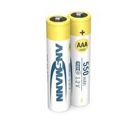 ANSMANN Piles solaires Rechargeables Micro AAA 550 mAh 1,2V (Lot de 2) - Piles Rechargeables pour Lampes solaires, décorations de Jardin, etc. - Piles HR03 à Faible autodécharge et sans Effet mémoire