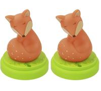 Ansmann Veilleuse LED Renard - Veilleuse bébé à la lumière douce avec capteur tactile et minuterie - Mini lampe de chevet pour aider les petits bouts de choux à s'endormir (Lot de 2)