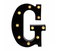 anso Lettre lumineuse LED noire à 26 grandes lumières lumineuses en anglais pour la maison, les fêtes d'anniversaire (G)