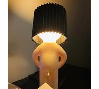 anso Petit Homme Timide Lampe Plastique Noir, Veilleuse LED Contrôle Tactile, 29 x 12,4 cm, 50 Lumens, 5 V, Décoration Chambre Salon