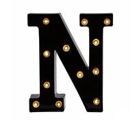 anso Veilleuse LED noire avec 26 grandes lettres anglaises lumineuses pour la maison, la fête d'anniversaire (N)