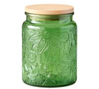 ANSQU Bocal en verre vintage avec couvercle, bocal coloré pour cuisine, garde-manger, bocal en verre pour aliments, pour café, thé, bonbons, biscuits, sucre (Vert 1, 700 ml)