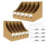 ANSSDO Lot de 12 Porte-Revues en Carton Marron de Qualité Supérieure pour Magazines ou Dossiers de Bureau