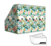 ANSSDO Lot de 12 porte-revues en carton - Motif floral bleu sarcelle