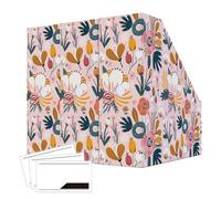 ANSSDO Lot de 6 porte-revues en carton - Motif floral rose