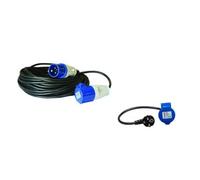 Antarion Pack Rallonge électrique 15m P17 + Adaptateur Femelle pour Camping-Car