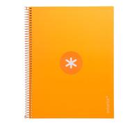 Antartik Cahier à spirale Leiderpapel A4 Micro couverture doublé80h 90 gr horizontal 1 bande 4 perceuses moutarde