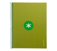 Antartik Cahier à spirale leiderpapel a4 micro couverture doublé80h 90 gr horizontal 1 bande 4 trous vert