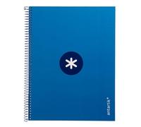 Antartik Cahier à spirale leiderpapel a4 micro couverture doublé80h 90 gr horizontal 1 bande 4 trous bleu foncé