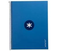Antartik Cahier à spirale leiderpapel a4 micro couverture doublée 80h 90 gr boîte 5mm 1 bande 4 trous bleu foncé