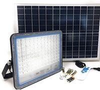 AntDau71 - Projecteur LED extérieur 500 W avec panneau solaire, lumière blanche 6000 K, spot solaire LED avec télécommande, matériau en aluminium étanche IP67, 5000 lm, énergie photovoltaïque