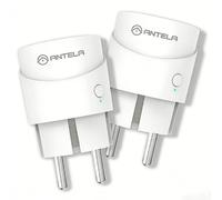 Antela Lot de 4 prises connectées mini WLAN avec mesure de courant et protections contre les surtensions, compatible Google Home, Smart Life et Alexa, 2,4 GHz