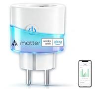 ANTELA Prise Connectée Matter 16A avec Comptage d'Énergie | Compatible avec Alexa, Google Home, SmartThings, Homekit, Smart Life APP, Horaires et Minuterie, 1PC