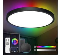 ANTEN Plafonnier LED Smart 24W, RGB, Température Réglable 3000-6500K, Compatible Alexa et Google, Ø30cm, pour Salon et Chambre