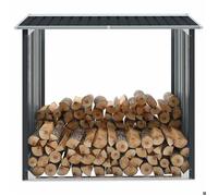 Anthracite Abri de stockage à bois Acier galvanisé 172x91x154cm Anthracite - Range-bûches H17901
