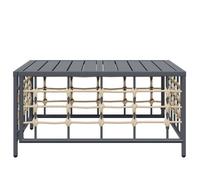 Anthracite Siège de jardin - Table de jardin - 1 PC - anthracite 70x70x34 cm résine tressée C4878