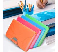ANTHYTA - Lot de 4 chemises à rabats colorées et extensibles, format A6, avec étiquette, enveloppes en PP, classeurs de tri A6, porte-documents portables A6 en plastique pour certificats, factures et