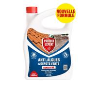 Anti Algues & Lichens - Anti-Dépôt Vert - Concentré 2,5L - 1000m² - Toiture - Terrasse - Dalles - Piscine