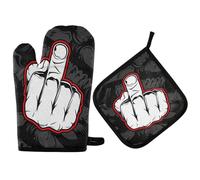 Anti Chaleur Gants de Cuisine et Maniques Référence Fuck Out lavables Ensemble de Gants de Cuisine et maniques pour Cuisine BarbecueGants