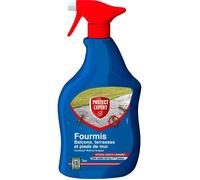 PROTECT EXPERT Spray Anti-Fourmis Insecticide 1L Prêt à l'Emploi - Action Foudroyante en 1H - Longue Durée - Intérieur Extérieur Terrasse Balcon Jardin Maison DTMAL1