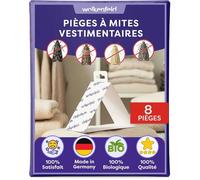 Anti Mites Textiles pour Armoire et Vêtements avec Phéromone - 8 Piège à Mites Vêtements Adhésifs pour Laine, Cachemire & Textiles