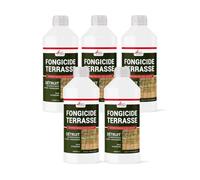 Anti Mousse Terrasse Produit Concentré pour 250m² 5 L (5 x 1L) | Fongicide et Algicide, Détruit Dépôts Verts, Lichens et Algues, Terrasses, Pierre, Carrelage, Béton - Arcane Industries