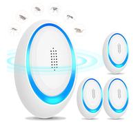Anti Moustique Ultrason Prise, Ultrason Souris Mouche 4 Paquets, Appareil Repulsif Souris Efficace pour Repousser Les Rats, Les araignées, Les moustiques, Les Souris, Les cafards Bla
