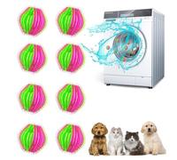 Anti Poil Machine à Laver, 8 Pièces Attrape Poils Machine a Laver, Enleve Poil Animaux Réutilisable, Balle de Lavage, Boule Anti Poils Machine a Laver pour Vêtements et la Literie
