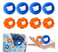 Anti Poil Machine à Laver - Lot de 8 pièces Attrape Poils Machine a Laver réutilisables, Boule Anti Poil élimine Les Poils de Chat, Chien et Autres Poils, pour vêtements et literie (8, Bicolore)