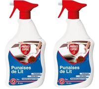 Anti-Punaises De Lits Foudroyant Protect-Expert 2pcs X 1L Prêt à l'emploi Ne tâche Pas Efficacité Longue Duré Puissant Efficacité