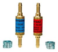 Express Clapet antiretour flamme 2921 pour tuyaux Oxygène-Acétylène + 4 colliers