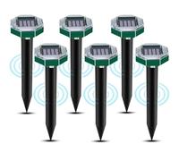 Anti Taupe Solaire Vibration et Ultrasons,6 Pièces Repulsif Taupe Ultrason Solaire,Repousse Les Taupes et Autres Rongeurs pour Le Jardin et Les Pelouses