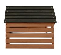 ANTI-UV Garage de tondeuse à gazon, maison de tondeuse à gazon robotique, Noir et marron 78x74x54cm Sapin J4968AS4968EU