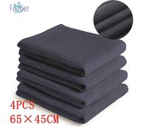 Antibactérien Torchons de Cuisine 65 x 45 cm (4 pcs) Torchon gaufré très Absorbant pour Le Nettoyage et Le séchage Rapide des Assi
