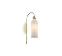 Antic Applique murale moderne or, abat-jour en verre blanc