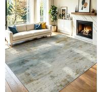 Antidérapant Tapis Rétro 60 x 90 cm, Tapis Lavable en Machine Motif Texture Industrielle, Gris Clair Moderne Doux Moquette Poil Ras pour Salon Chambre Salle à Manger Bureau
