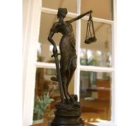 Antikas Sculpture Justice en bronze pour femme avec balances